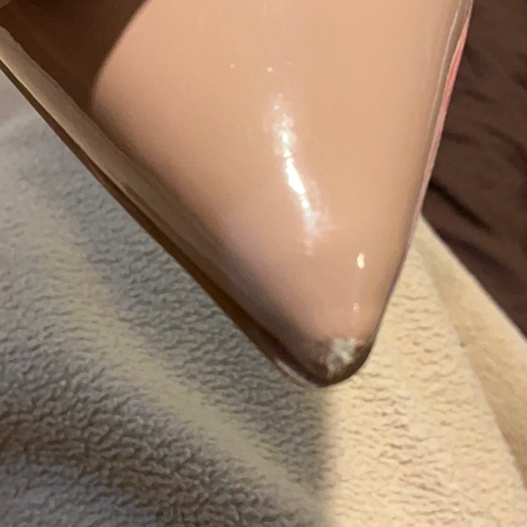 🖤 Nine West Patent Leather Tan / Nude Pump Heels - Size 7 - Picture 9 of 9